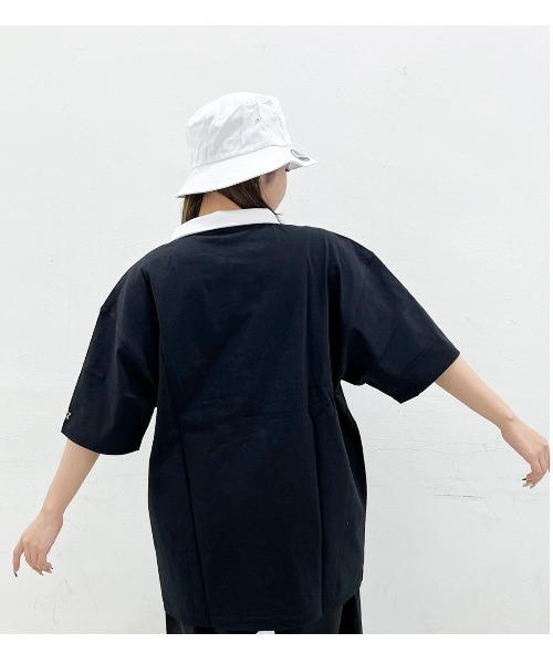 STARTER（スターター）の「ハーフジップ襟  配色半袖Tシャツ（Tシャツ/カットソー・メンズ・ブラック/ネイビー/ベージュ・L/XL/M）」の5枚目の写真