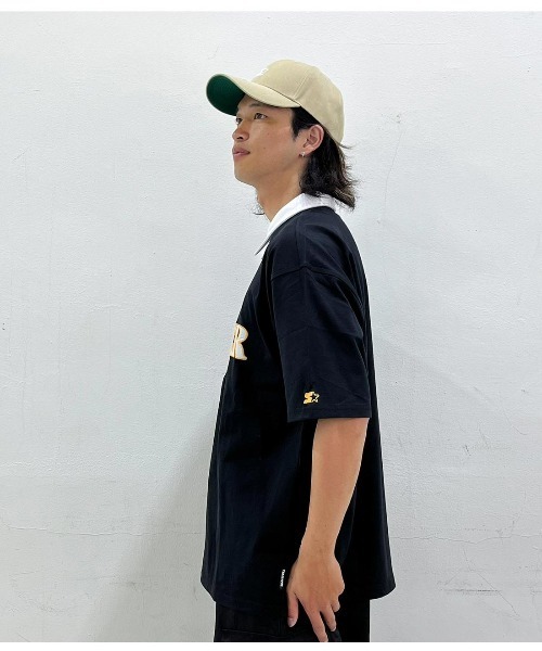 STARTER（スターター）の「ハーフジップ襟  配色半袖Tシャツ（Tシャツ/カットソー・メンズ・ブラック/ネイビー/ベージュ・L/XL/M）」の8枚目の写真