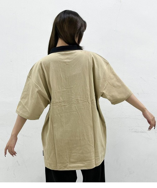 STARTER（スターター）の「ハーフジップ襟  配色半袖Tシャツ（Tシャツ/カットソー・メンズ・ブラック/ネイビー/ベージュ・L/XL/M）」の11枚目の写真
