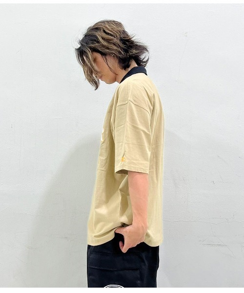 STARTER（スターター）の「ハーフジップ襟  配色半袖Tシャツ（Tシャツ/カットソー・メンズ・ブラック/ネイビー/ベージュ・L/XL/M）」の13枚目の写真