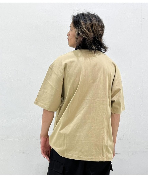 STARTER（スターター）の「ハーフジップ襟  配色半袖Tシャツ（Tシャツ/カットソー・メンズ・ブラック/ネイビー/ベージュ・L/XL/M）」の14枚目の写真