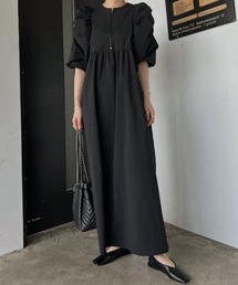 WILLFULLY | volume gather half sleeve open shoulder OP(ワンピース)