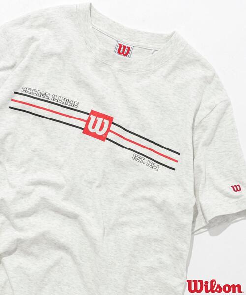 wilson(ウィルソン)の「WILSON(ウィルソン)別注プリントTシャツ(Tシャツ/カットソー・メンズ・ネイビー/ブラック/グレー・S/M/L/XL)」の1枚目の写真