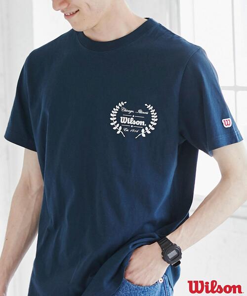 wilson(ウィルソン)の「WILSON(ウィルソン)別注プリントTシャツ(Tシャツ/カットソー・メンズ・ネイビー/ブラック/グレー・S/M/L/XL)」の4枚目の写真