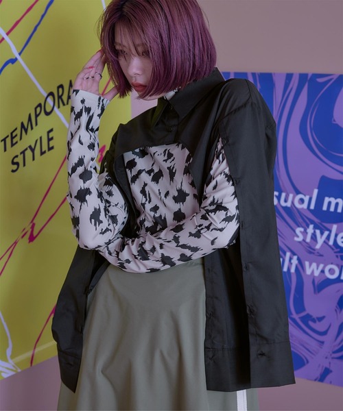 miette(ミエット)の「スリットスリーブシャツボレロ(シャツ/ブラウス・レディース・グレー/オフホワイト/ライトブルー/ブラック・FREE)」の3枚目の写真