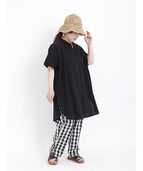 Samansa Mos2(サマンサ モスモス)の「【クイックドライ】タックテーパードパンツ(その他パンツ・レディース・チャコールグレー/グレー/ブラック/グリーン/ベージュ・F)」の17枚目の写真