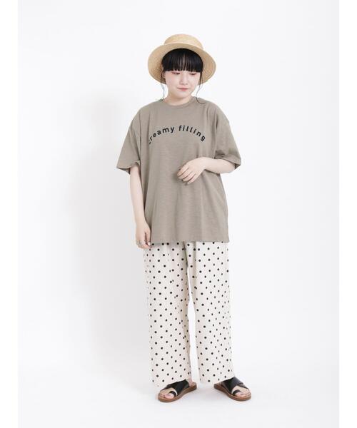 Samansa Mos2（サマンサ モスモス）の「【UV加工】スラブロゴTシャツ（Tシャツ/カットソー・レディース・オフホワイト/オレンジ/グリーン/ベージュ・F）」の7枚目の写真