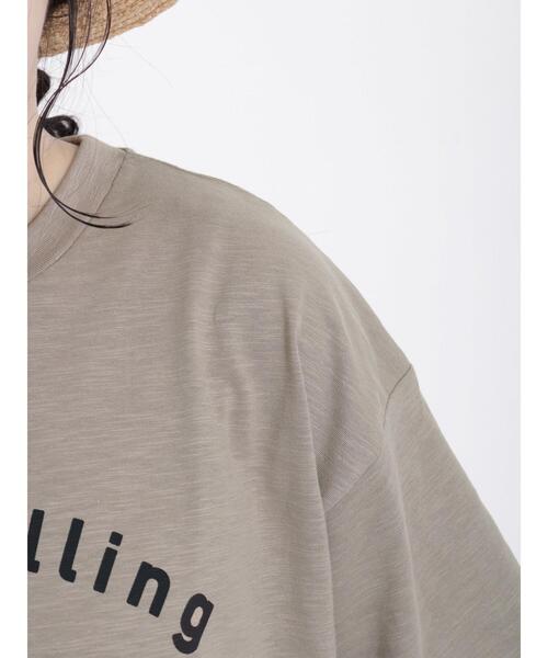 Samansa Mos2（サマンサ モスモス）の「【UV加工】スラブロゴTシャツ（Tシャツ/カットソー・レディース・オフホワイト/オレンジ/グリーン/ベージュ・F）」の8枚目の写真