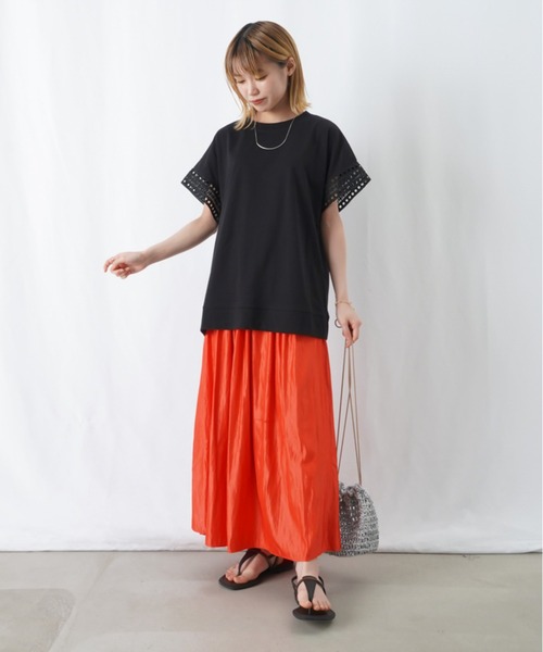 LUCA/LADY LUCK LUCA(ルカ/レディラックルカ)の「LC/LLL レース袖カットソー / クルーネックレース袖Tシャツ(Tシャツ/カットソー・レディース・ブラック/ホワイト・FREE)」の11枚目の写真