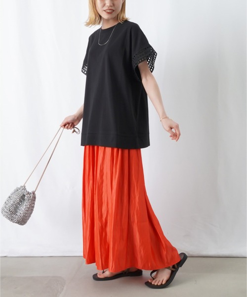 LUCA/LADY LUCK LUCA(ルカ/レディラックルカ)の「LC/LLL レース袖カットソー / クルーネックレース袖Tシャツ(Tシャツ/カットソー・レディース・ブラック/ホワイト・FREE)」の12枚目の写真