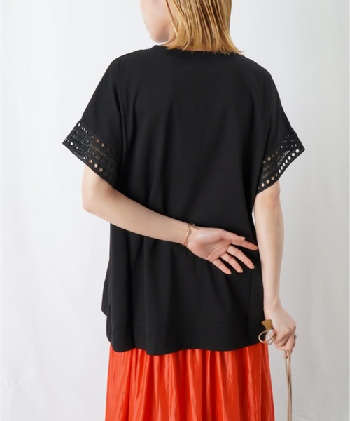 LUCA/LADY LUCK LUCA(ルカ/レディラックルカ)の「LC/LLL レース袖カットソー / クルーネックレース袖Tシャツ(Tシャツ/カットソー・レディース・ブラック/ホワイト・FREE)」の14枚目の写真