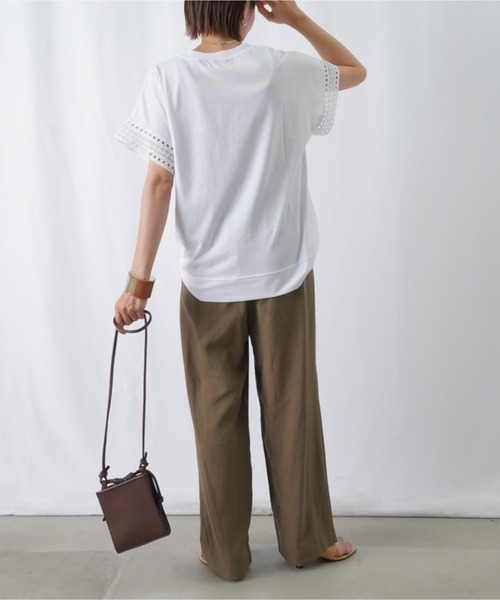 LUCA/LADY LUCK LUCA(ルカ/レディラックルカ)の「LC/LLL レース袖カットソー / クルーネックレース袖Tシャツ(Tシャツ/カットソー・レディース・ブラック/ホワイト・FREE)」の7枚目の写真