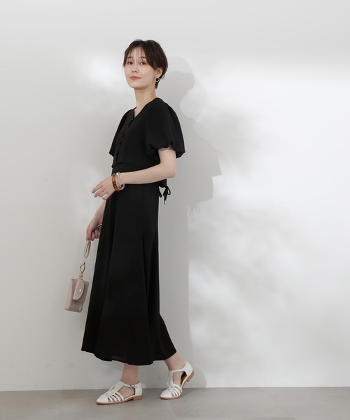 N.（N. Natural Beauty Basic）（エヌエヌナチュラルビューティーベーシック）の「◆ドロストブラウスセットワンピース（ワンピース・レディース・グリーン/ブラック・MEDIUM）」の5枚目の写真