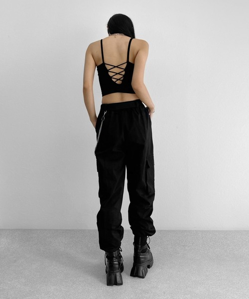 LVEU.（ラブユ.）の「【LVEU.】バックルベルトチェーンカーゴパンツ / ボトムス パンツ カーゴ ワーク チェーン バックル ベルト ワイド ルーズ メンズライク ストリート ブラック（カーゴパンツ・レディース・ブラック・FREE）」の12枚目の写真