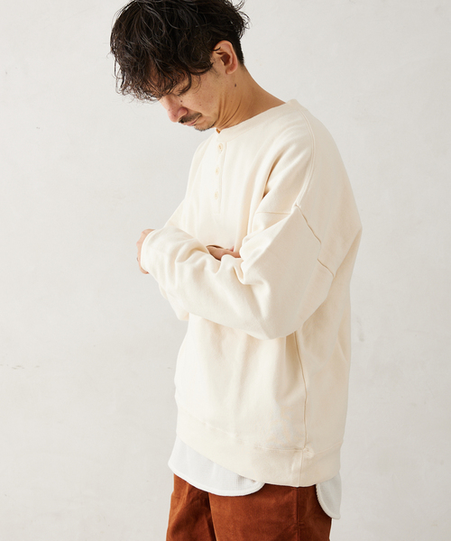 JOURNAL STANDARD relume（ジャーナルスタンダード　レリューム）の「CALIFORNIA UPCYCLE ヘンリーネックスウェット（スウェット・メンズ・ブラック系その他/アイボリー/ライトグレー・LARGE/MEDIUM）」の5枚目の写真