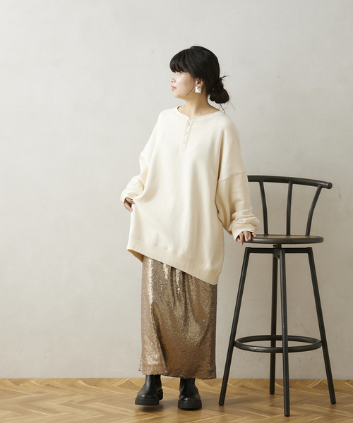 JOURNAL STANDARD relume（ジャーナルスタンダード　レリューム）の「CALIFORNIA UPCYCLE ヘンリーネックスウェット（スウェット・メンズ・ブラック系その他/アイボリー/ライトグレー・LARGE/MEDIUM）」の8枚目の写真