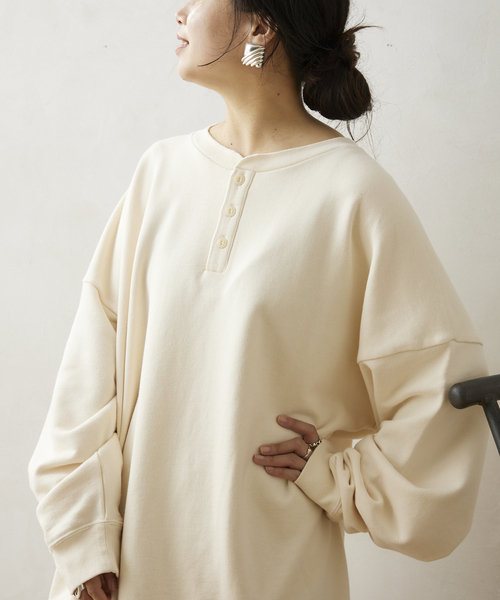 JOURNAL STANDARD relume（ジャーナルスタンダード　レリューム）の「CALIFORNIA UPCYCLE ヘンリーネックスウェット（スウェット・メンズ・ブラック系その他/アイボリー/ライトグレー・LARGE/MEDIUM）」の16枚目の写真