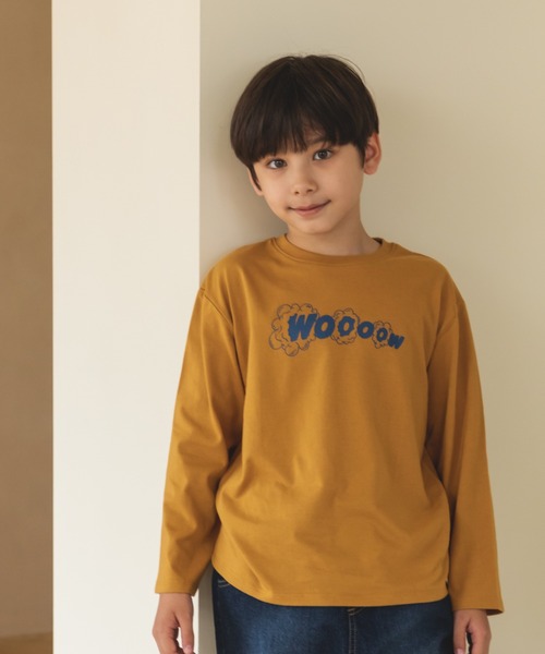 pairmanon（ペアマノン）の「【かぞくおそろい】シンプル ロゴ イラスト グラフィック 長袖 ロンT（Tシャツ/カットソー・キッズ・ベージュ系その他3/テラコッタ/ホワイト系その他/ブラウン系その他/ブルー系その他3/イエロー系その他/ホワイト系その他3/ベージュ系その他/ホワイト系その他2/ベージュ系その他4/ブラック系その他/ミント/ブルー系その他/パープル系その他2/ブラック系その他2/ピンク系その他/ベージュ系その他2/パープル系その他/ブラック系その他3/ブラック系その他5・100/140/120/110/150/90/130/80）」の19枚目の写真