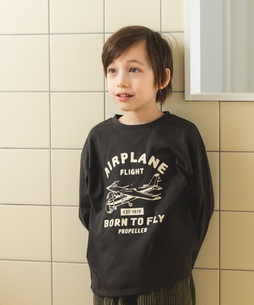 pairmanon（ペアマノン）の「【かぞくおそろい】シンプル ロゴ イラスト グラフィック 長袖 ロンT（Tシャツ/カットソー・キッズ・ベージュ系その他3/テラコッタ/ホワイト系その他/ブラウン系その他/ブルー系その他3/イエロー系その他/ホワイト系その他3/ベージュ系その他/ホワイト系その他2/ベージュ系その他4/ブラック系その他/ミント/ブルー系その他/パープル系その他2/ブラック系その他2/ピンク系その他/ベージュ系その他2/パープル系その他/ブラック系その他3/ブラック系その他5・100/140/120/110/150/90/130/80）」の6枚目の写真