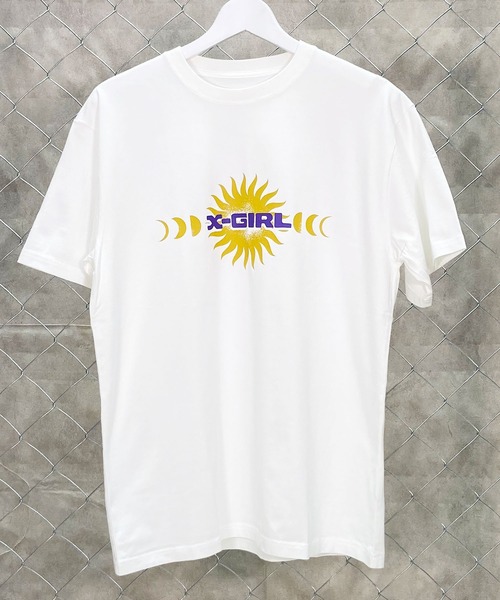 X-girl(エックスガール)の「【ムラサキスポーツ別注】X-GIRL/エックスガール ロゴTシャツ クルーネック半袖Tee 105232011038(Tシャツ/カットソー・レディース・ブラック/ホワイト/ライトパープル・XL/M/L)」の4枚目の写真