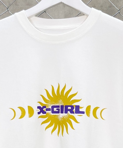 X-girl(エックスガール)の「【ムラサキスポーツ別注】X-GIRL/エックスガール ロゴTシャツ クルーネック半袖Tee 105232011038(Tシャツ/カットソー・レディース・ブラック/ホワイト/ライトパープル・XL/M/L)」の6枚目の写真