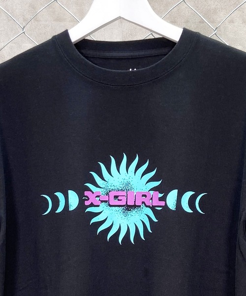 X-girl(エックスガール)の「【ムラサキスポーツ別注】X-GIRL/エックスガール ロゴTシャツ クルーネック半袖Tee 105232011038(Tシャツ/カットソー・レディース・ブラック/ホワイト/ライトパープル・XL/M/L)」の9枚目の写真