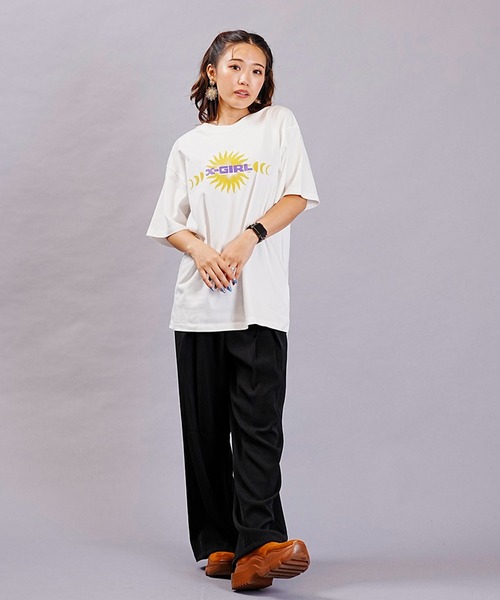 X-girl(エックスガール)の「【ムラサキスポーツ別注】X-GIRL/エックスガール ロゴTシャツ クルーネック半袖Tee 105232011038(Tシャツ/カットソー・レディース・ブラック/ホワイト/ライトパープル・XL/M/L)」の16枚目の写真