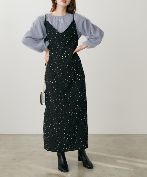 チュールバルーンブラウス