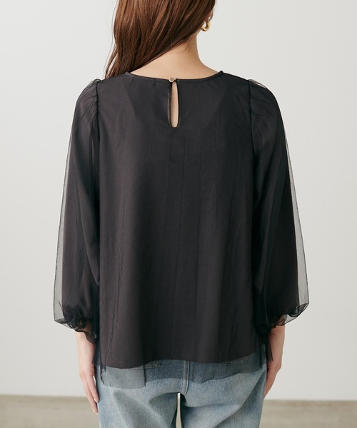 チュールバルーンブラウス