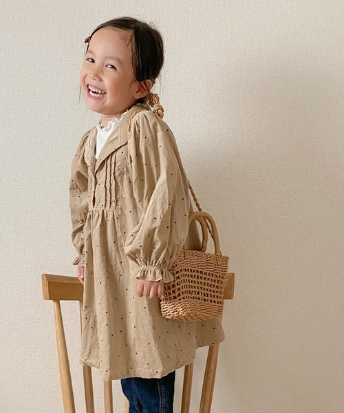 apres les cours(アプレレクール)の「【新色追加/一部リンク可能】まいにちワンピ(ワンピース・キッズ・アイボリー/ラベンダー/ブラック/キナリ/ベージュ/オリーブ/ピンク/ブルー/チェック/レンガ/オフホワイト/サックスブルー/チャコール・90/80/100/120/130/140/110)」の14枚目の写真