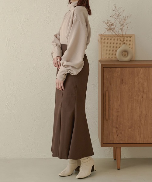 Ambre Neige（アンブルネージュ）の「【前後２WAY】ふくれジャガードブラウス／WEB/EC限定商品（シャツ/ブラウス・レディース・ダークブラウン/アイボリー/ベージュ・FREE）」の22枚目の写真