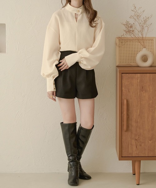 Ambre Neige（アンブルネージュ）の「【前後２WAY】ふくれジャガードブラウス／WEB/EC限定商品（シャツ/ブラウス・レディース・ダークブラウン/アイボリー/ベージュ・FREE）」の11枚目の写真