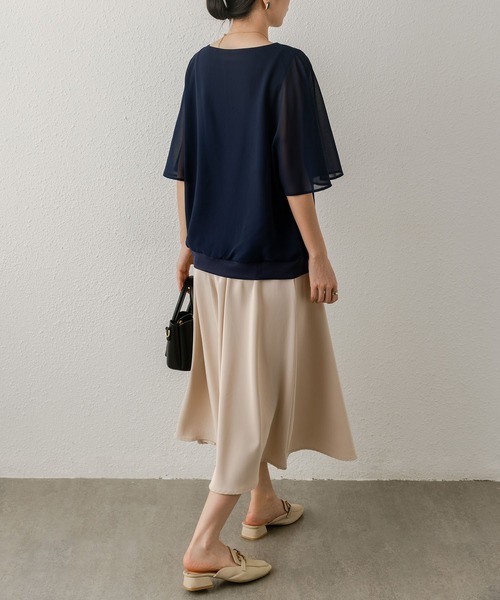 MAISON DE THERESE(メゾン ド テレーズ)の「ゆったりシフォンブラウス(シャツ/ブラウス・レディース・モカ/ネイビー/ブラック/ピンク/ホワイト/ブルー・FREE)」の12枚目の写真