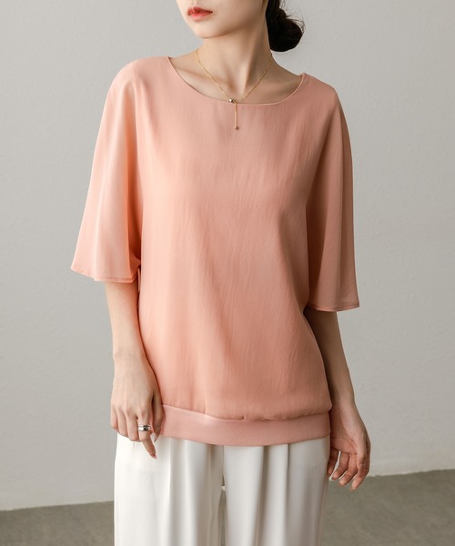 MAISON DE THERESE(メゾン ド テレーズ)の「ゆったりシフォンブラウス(シャツ/ブラウス・レディース・モカ/ネイビー/ブラック/ピンク/ホワイト/ブルー・FREE)」の22枚目の写真