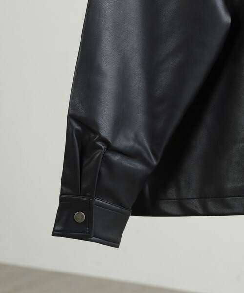 coen(コーエン)の「ビッグシルエットレザーライクジップブルゾン(ブルゾン・メンズ・ブラック・M/L/XL)」の11枚目の写真