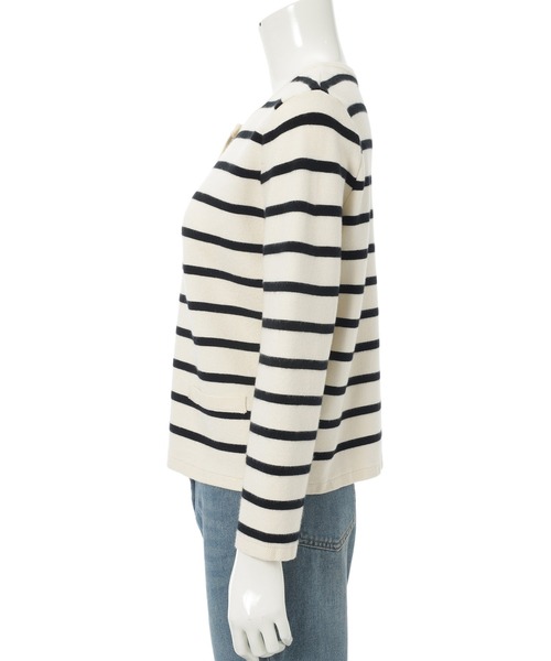 Edit Sheen（エディットシーン）の「金ボタンボーダーカーディガン（カーディガン/ボレロ・レディース・ホワイト/ブラック・M）」の7枚目の写真