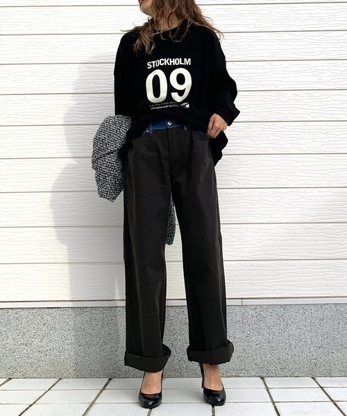 Q（キュー）の「ワッフルボリュームトップス（Tシャツ/カットソー・レディース・ピンク/チャコールグレー/ベージュ/ブラック・MEDIUM）」の22枚目の写真