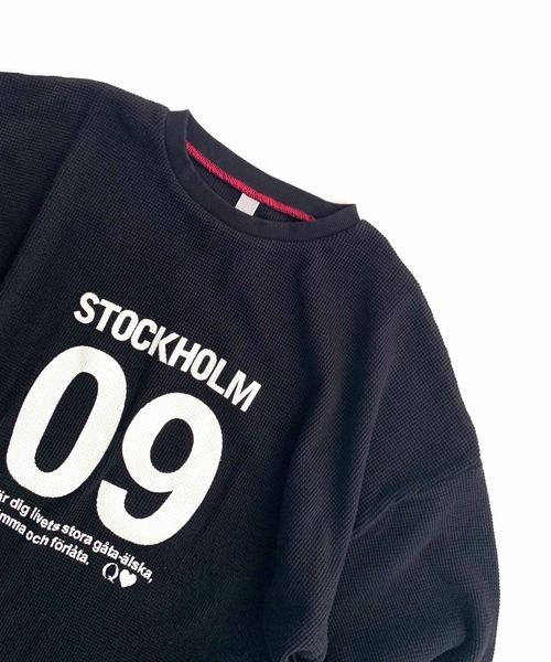 Q（キュー）の「ワッフルボリュームトップス（Tシャツ/カットソー・レディース・ピンク/チャコールグレー/ベージュ/ブラック・MEDIUM）」の17枚目の写真