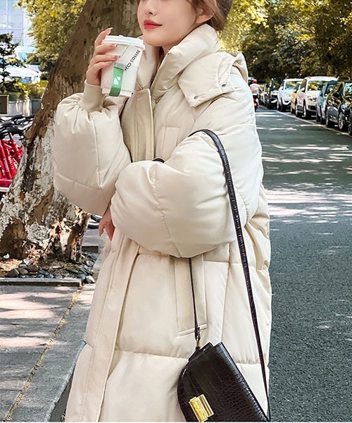 gossip！ロサンゼルス（ゴシップロサンゼルス）の「キルティング中綿ロングコート（ダウンジャケット/コート・レディース・オフホワイト/ブラック/ブラウン・FREE）」の15枚目の写真