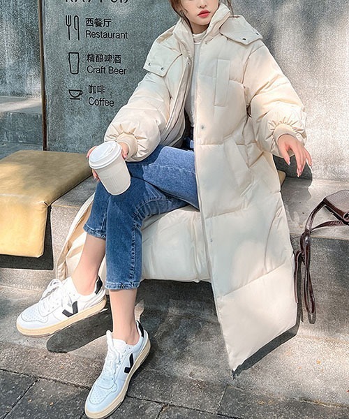 gossip！ロサンゼルス（ゴシップロサンゼルス）の「キルティング中綿ロングコート（ダウンジャケット/コート・レディース・オフホワイト/ブラック/ブラウン・FREE）」の12枚目の写真