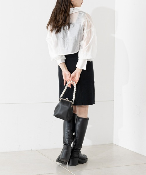 Chico（チコ）の「【SALON by Chico】パールハンドルがま口バッグ（ショルダーバッグ・レディース・ブラック/ホワイト/ブルー系その他/ブラック系その他・FREE）」の13枚目の写真