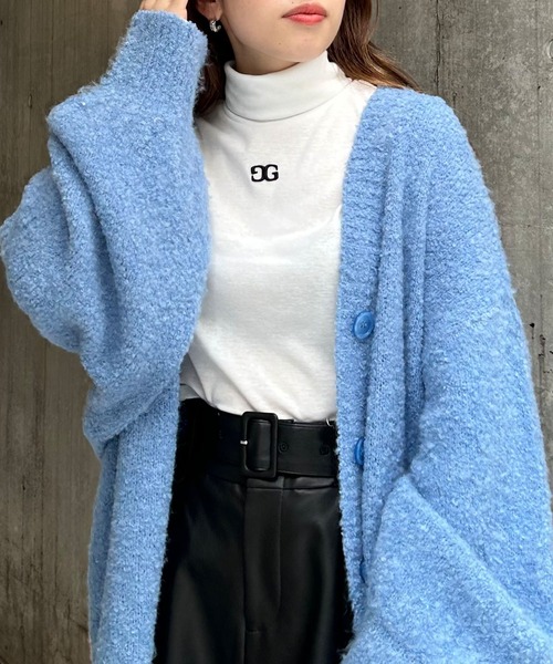 INGNI（イング）の「胸刺しゅうロゴカットタートルトップス（Tシャツ/カットソー・レディース・ブラック/その他/オフホワイト/グレー・M）」の2枚目の写真