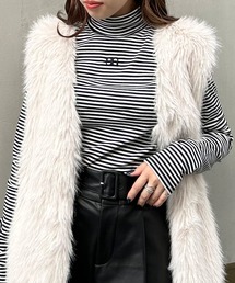 INGNI | 胸刺しゅうロゴカットタートルトップス(Tシャツ/カットソー)