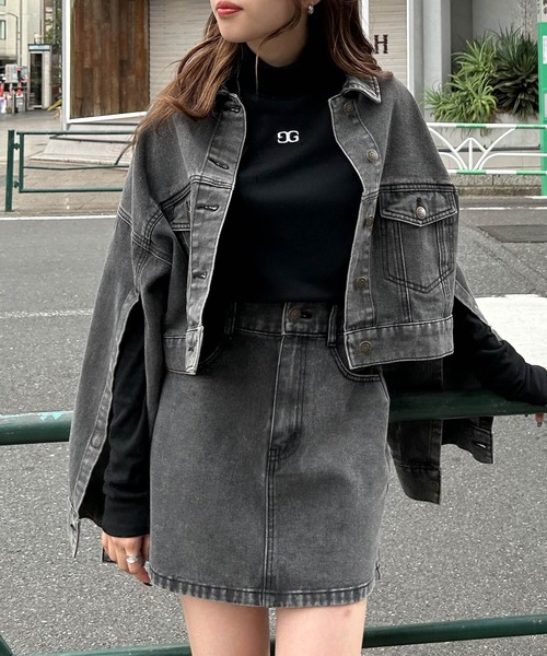 INGNI（イング）の「胸刺しゅうロゴカットタートルトップス（Tシャツ/カットソー・レディース・ブラック/その他/オフホワイト/グレー・M）」の20枚目の写真