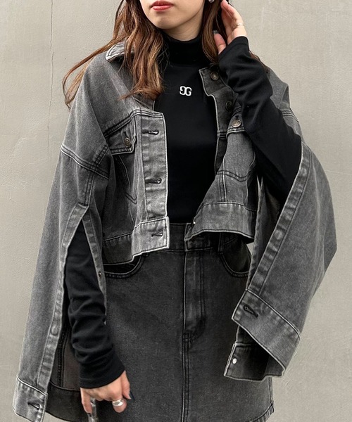 INGNI（イング）の「胸刺しゅうロゴカットタートルトップス（Tシャツ/カットソー・レディース・ブラック/その他/オフホワイト/グレー・M）」の19枚目の写真