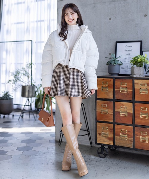 clear（クリア）の「ショート丈中綿ダウン（MA-1・レディース・ブラック/オフホワイト・F）」の18枚目の写真