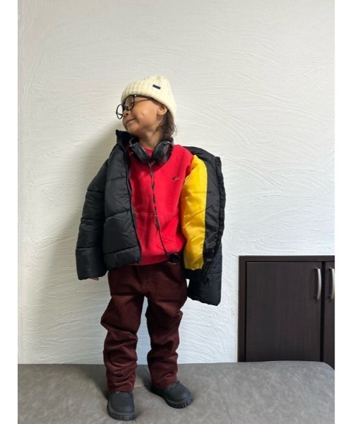 Moujonjon(ムージョンジョン)の「ナイロン中綿入りジャケット(ナイロンジャケット・キッズ・ピンク/ブルー/イエロー/ブラック/レッド・110/140/130/120/100/90)」の9枚目の写真