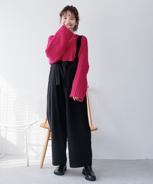 LEPSIM（レプシィム）の「メルトンサスツキワイドパンツ　983472（その他パンツ・レディース・チャコールグレー/ブラック・FREE）」の4枚目の写真