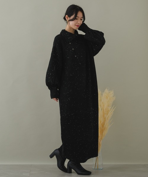 KATHARINE ROSS（キャサリンロス）の「【KATHARINE ROSS】【ZOZO限定】ネップストレートラインニットワンピース（ワンピース・レディース・ベージュ/ブラック/モカ・MEDIUM）」の7枚目の写真