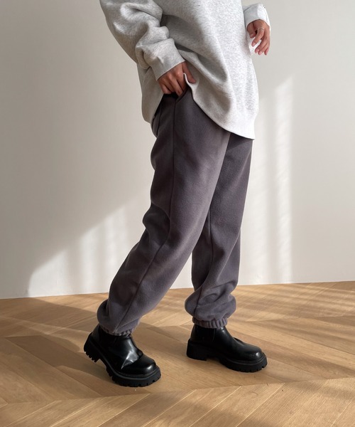 CANAL JEAN（キャナルジーン）の「choice_cnl　フリースジョガーパンツ（スウェットパンツ・レディース・グレー/ベージュ・MEDIUM/LARGE）」の5枚目の写真